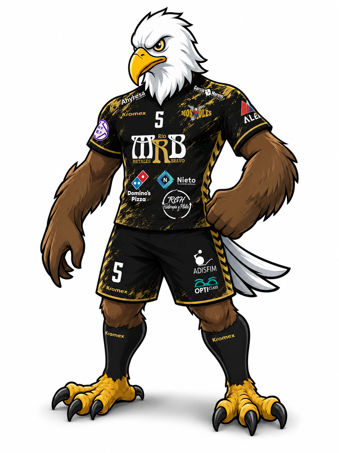 Águila del FSF Móstoles con la equipación del club